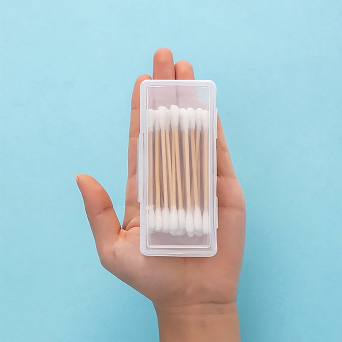 Transparante polypropyleen doosjes voor wattenstaafjes – 4 stuks