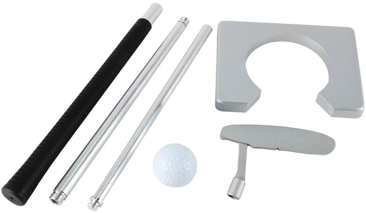 Dailygoods- Putting Set Indoor Golf - 3-delige Combinatieputters - 2 Golfballen - Doel met Automatische Balretour - PVC Tas - Geschikt voor Binnenruimtes - Golfset