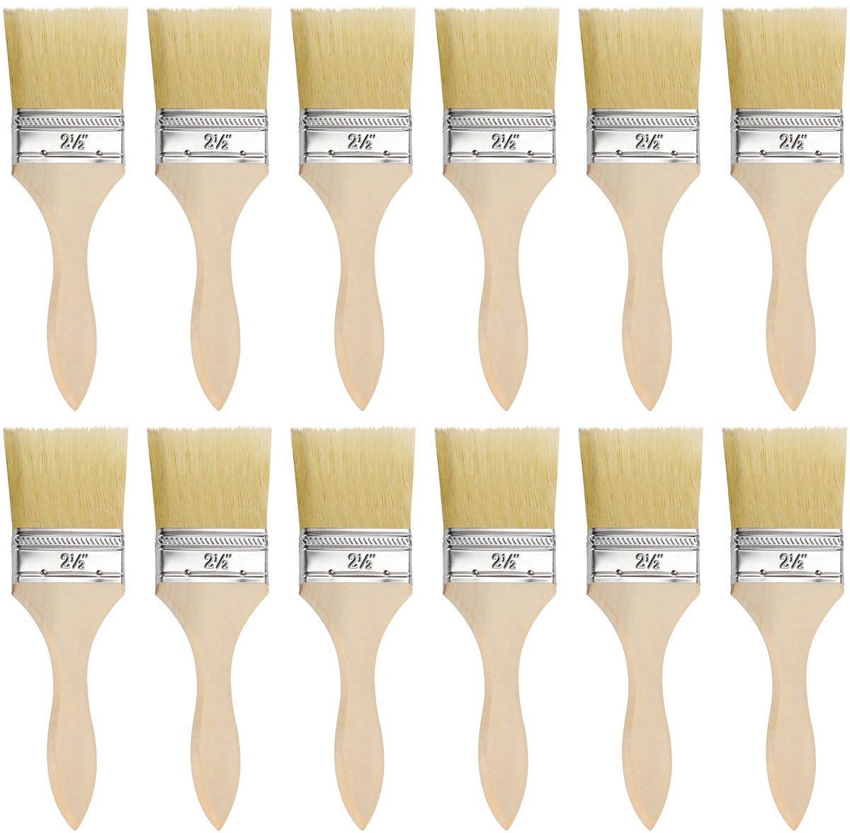 Dailygoods- Verfkwasten Herbruikbaar - 12 Stuks - Borstelkop 6 cm - Voor Diverse Werkjes - Comfortabele Grip - Geschikt voor Professionals en Beginners - Schilderkwasten