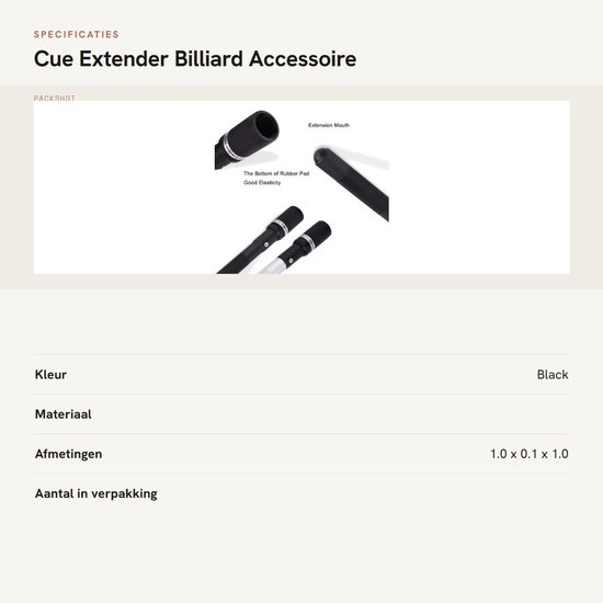 Dailygoods- Cue Extender 12.6 Inch - Billiard Houder - Aluminium Legering - Lichtgewicht - Schokbestendig - Verstelbaar - Biljartstok Verlenger van Dailygoods — afbeelding 3