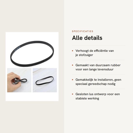 Store_9 - Aandrijfriem - 93-tanden - Rubber gesloten lus - Zwart - Compatibel met Vax - Ideaal voor stofzuigeronderhoud van Store 9 — afbeelding 2