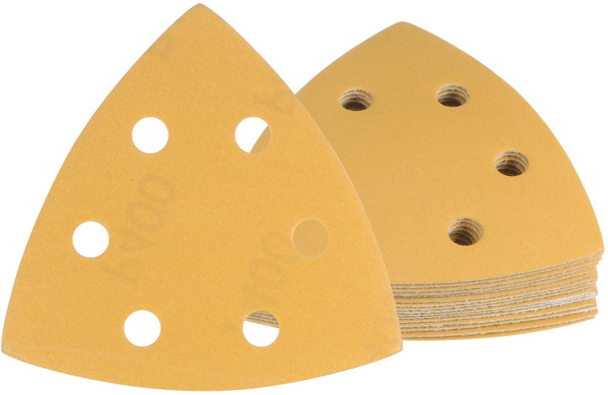 Dailygoods- Schuurpapier Set 16 Stuks - Schuurpapier Driehoek 9,9 x 9,9 x 9,9 cm - Korrel 40-3000 - Antistatisch - Voor Houten Meubels - Hoogwaardig Aluminiumoxide - Schuurvellen