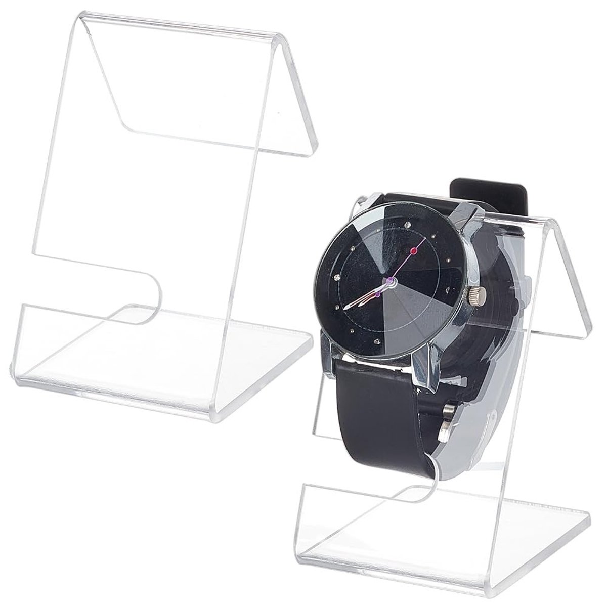 Dailygoods- Horlogehouder Transparant - Horloge Houder - Sieraden Display - Armband Houder - 2 Stuks - 2.8x1.7x2 Inch