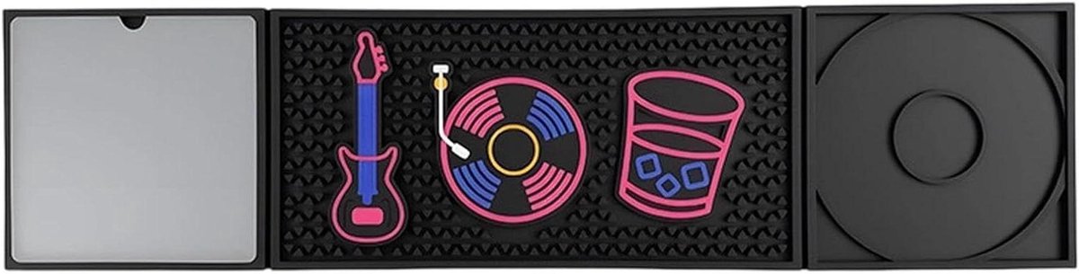 Bar Mat - Schenktablet Keuken - Drankjes Voorbereiden - Warmte- en Antislip - 61 x 15 cm - Zwart