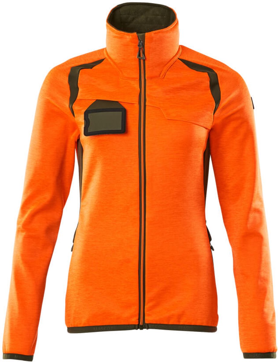Mascot Accelerate Safe Fleecetrui met rits 19453-316 - hi-vis oranje/mosgroen - 4XL