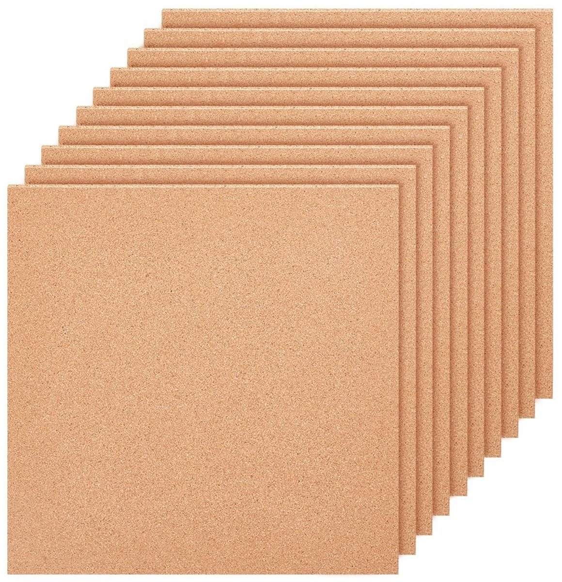 Dailygoods- Kurkbord 10 Stuks - 30 x 30 cm - 1 mm Dikke Kurkplaattegels - Vierkante Kurktegels - Wanddecoratie - Doe-het-zelf Ambachten - Kurkplaten