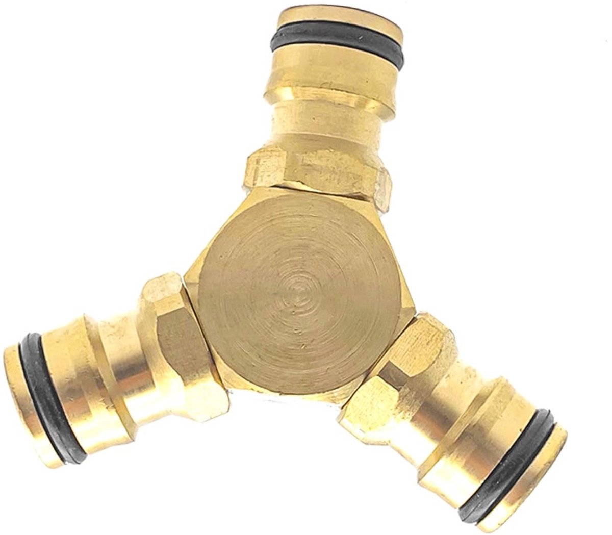 Dailygoods- Slangsplitter Messing - 3-weg Snelkoppeling - Tuinslangaansluiting - Multifunctionele Slangverdeler - Lekbestendig - Binnendiameter 10 mm