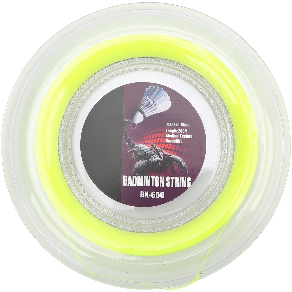 Dailygoods- Badmintonsnaar 200 m - Synthetische Vezels - 0,72 mm Diameter - Lichtgewicht - Heldere Kleur - Vermindert Energieverspilling - Racketsnaar