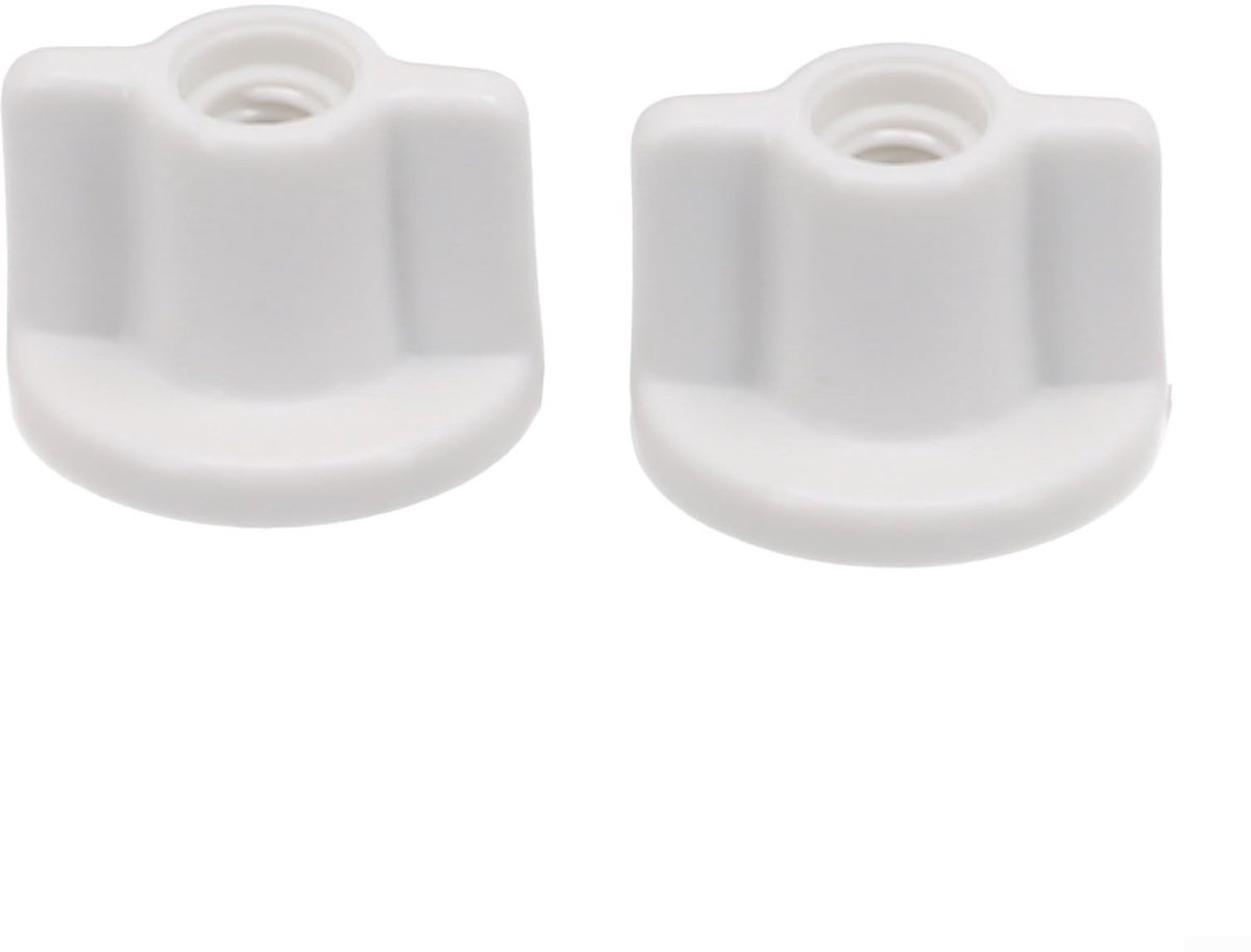 Dailygoods- Schroef Achtermoer Vervanging - 6mm Schroef - Kunststof - Pack van 2 - Wit - Eenvoudig te installeren - Toiletdekselmoer