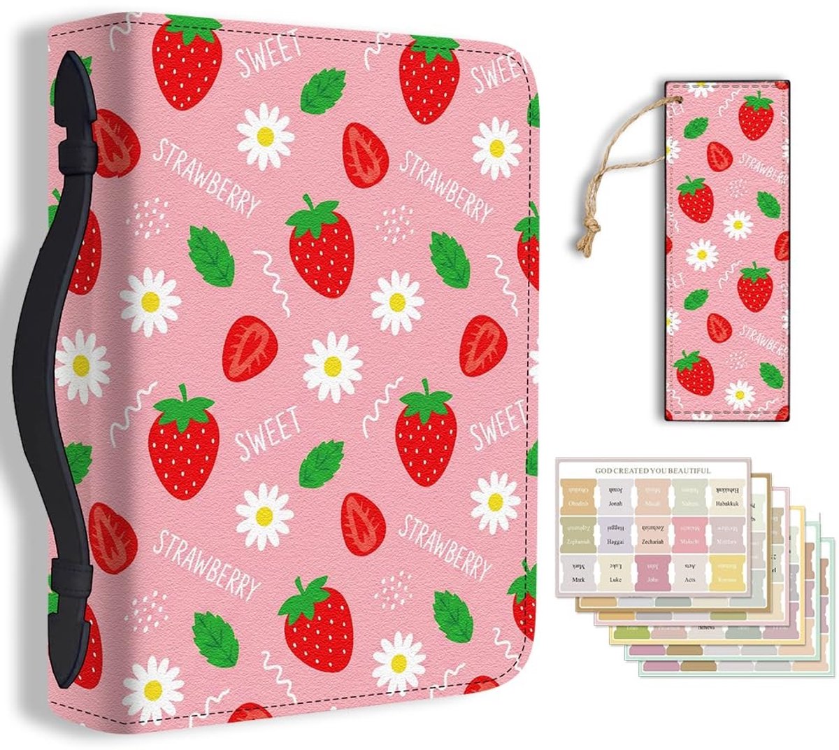Dailygoods- Bijbelcover Zacht Imitatieleer - Boek Hoes - Bijbel Houder - Opbergtas - Handvat - Afmetingen 28,5 x 20,3 x 5,9 cm - Boekhoes