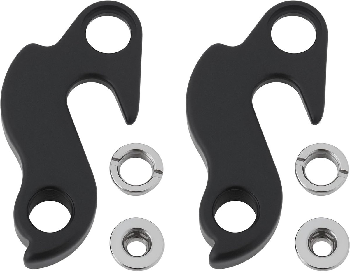 Dailygoods- Achterderailleur Hanger BGRD-3 - 2x Fiets Hangers - 2x Schroeven - 2x Moeren - Zwart - Duurzaam Metaal - Fietsderailleur