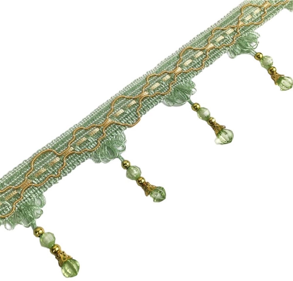 Dailygoods- Franjeboord 2 m - Kwastboord - Kantband - Decoratieve Rand - Sierband - Polyester 7 cm breed - Kantlint
