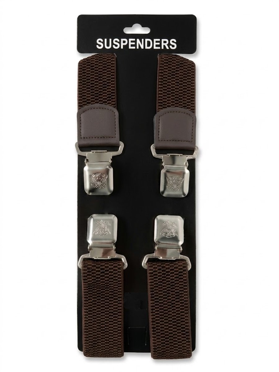 Safekeepers Luxe Bretels – 4 Clips – Extra Breed (4 cm) – Inclusief Leren Sleuteletui – Donkerbruin