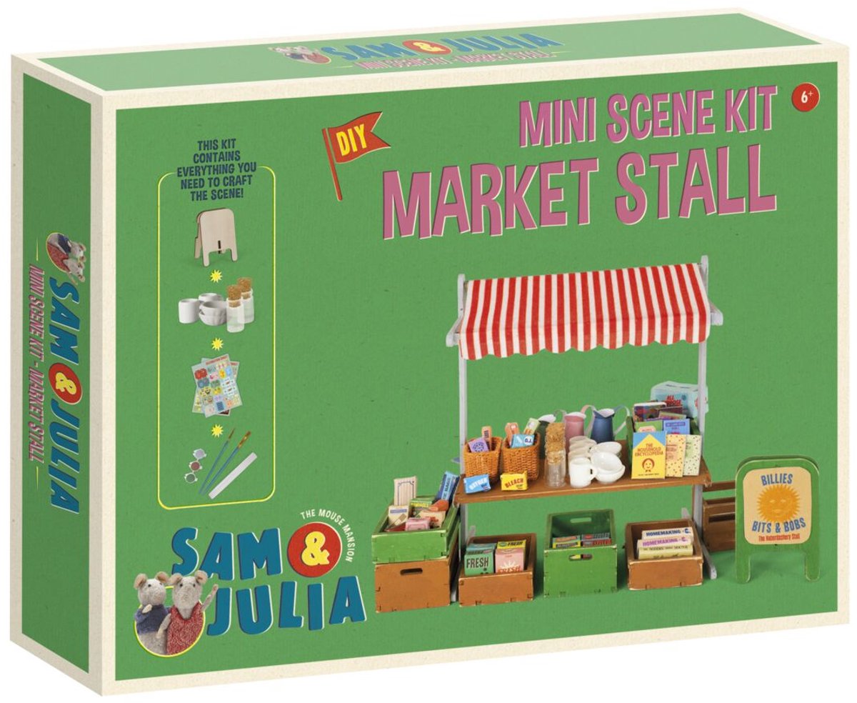 Sam & Julia Het Muizenhuis Miniatuur-marktscÃ¨ne knutselpakket - Speelgoed kinderen - Schaal 1:12 - Knutselen - Voor meisjes en jongens - Bambolino Toys