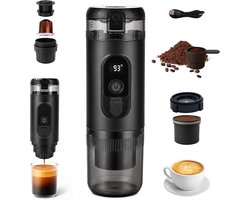 Draagbare espressomachine - automatische elektrische koffiemaker met USB-C en led-display, geschikt voor capsules, waterreservoir van 60 ml, kopinhoud van 150 ml, zwart