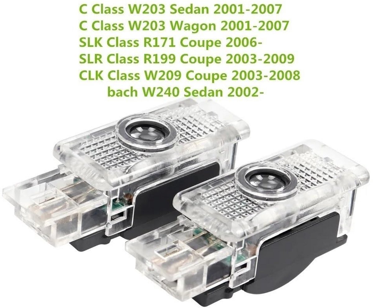 2x for W203 W240 W209 R199 C SLK CLK SLR klasse LED autodeur logo projector Ghost Shadow welkom licht accessoires(For-Mercedes) – foto 3