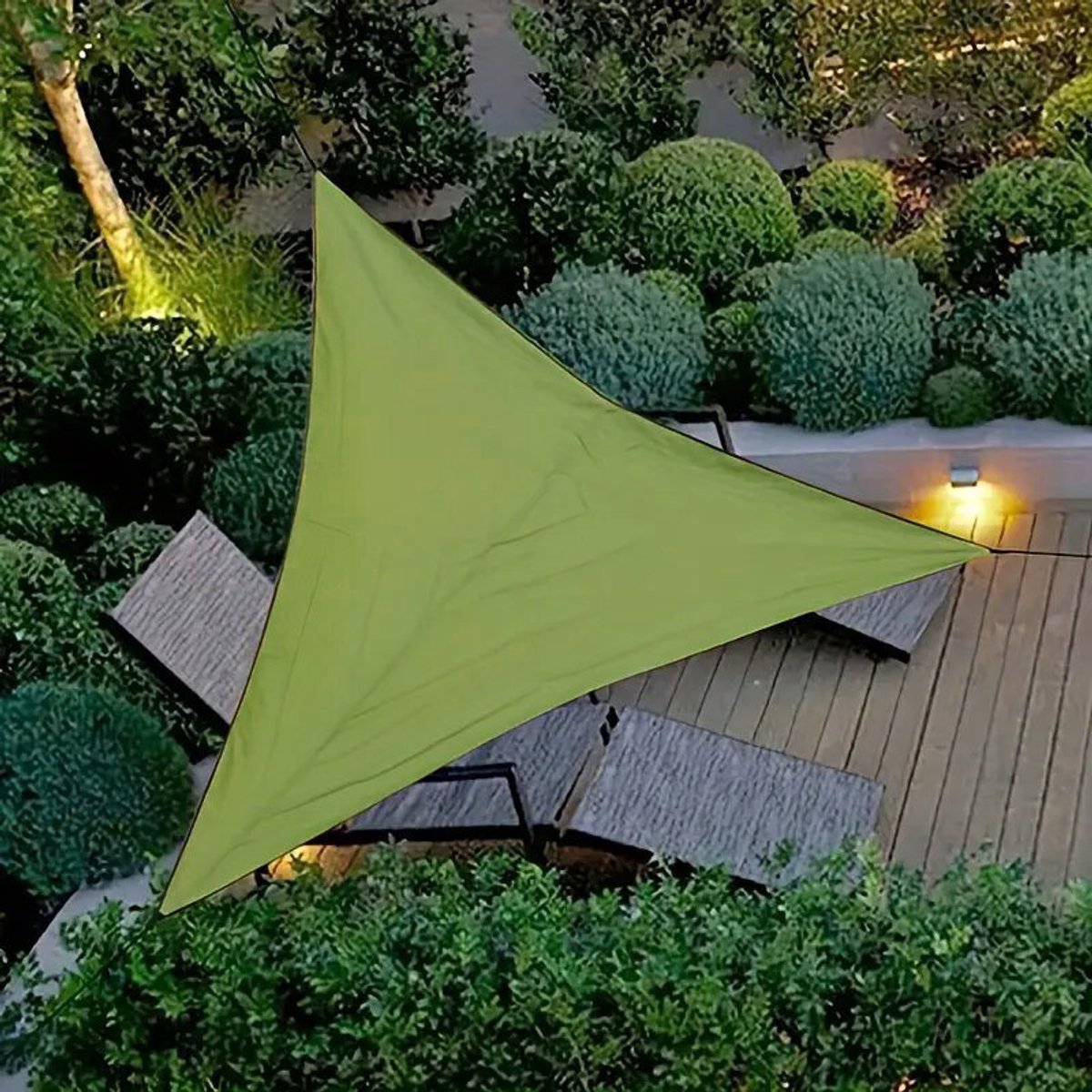 Schaduwdoek Driehoek - UV Blok 90% - Zonnezeil Waterdicht - Zonwering Doek - Schaduwdoek -3*3*3M-Legergroen
