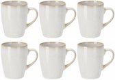 Siaki Koffiemok / theemok Faye - wit - set 6x - 340 ml - mokken - kerammiek - tas
