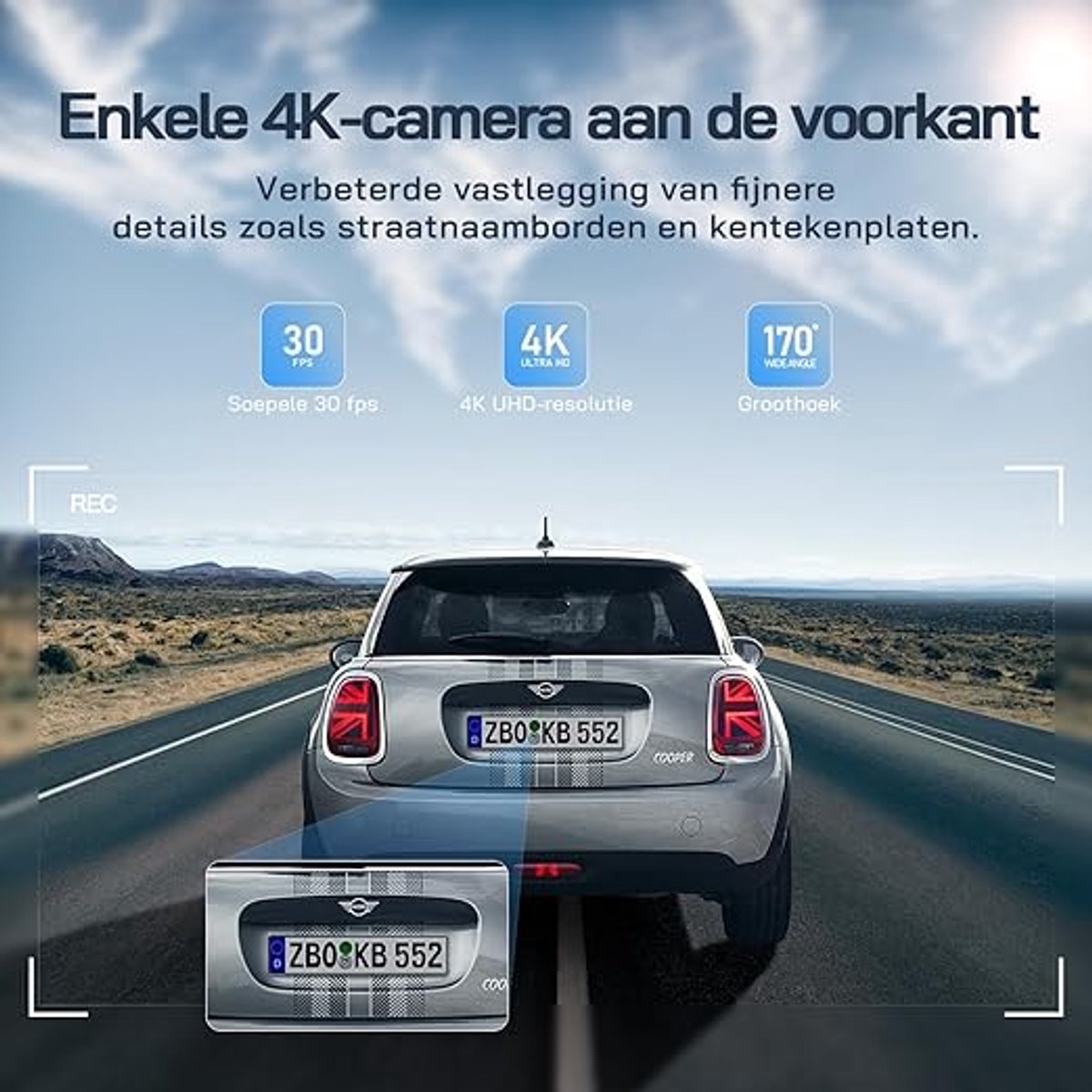 Dashcam Auto Voor-Achter 4K WiFi Dashcam - 32GB SD-kaart - Ultra Nachtzicht - 170° Groothoek - WDR - 24-uurs Parkeermodus - G-sensor - Loop Recording – foto 8