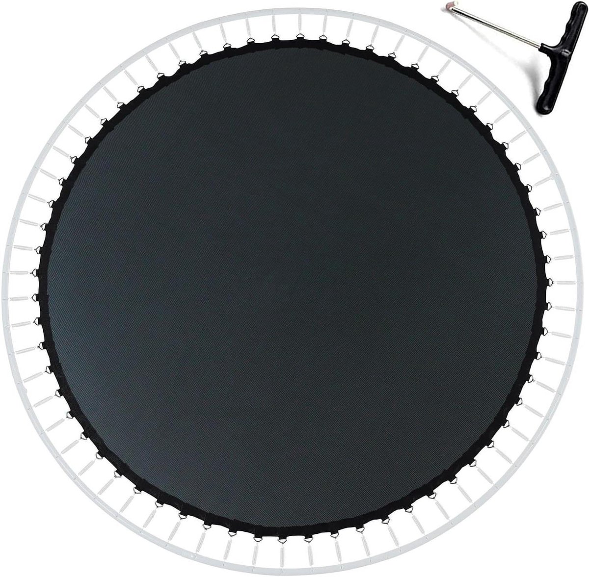 Trampoline Springmat - Vervangingsmat Trampoline - Buiten Plezier - 8-voudig Gennaaid - 305 cm - Zwart