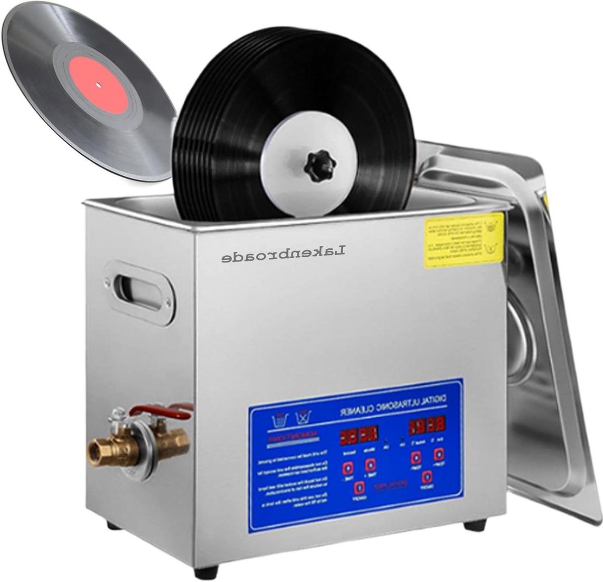 Vinyl Platenreiniger - Platenwasmachine Set - Vinyl Reinigen - Ultrasone Dieptereiniging - 6.5L Tank - Zilver