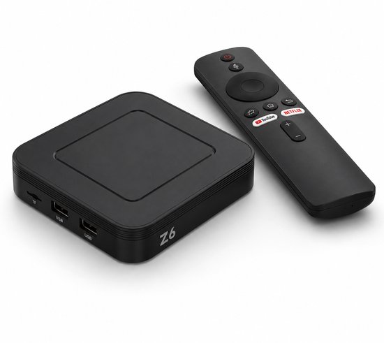 Z6 Pro Android TV Box 4K – Smart TV Box – Mediaspeler – Dual Band WiFi – Streaming Media Player – met Afstandsbediening