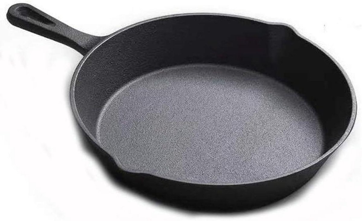 Gietijzeren Pan Koekenpan Dagelijks Koken Snelle Gelijkmatige Verwarming 26 cm Diameter Zwart