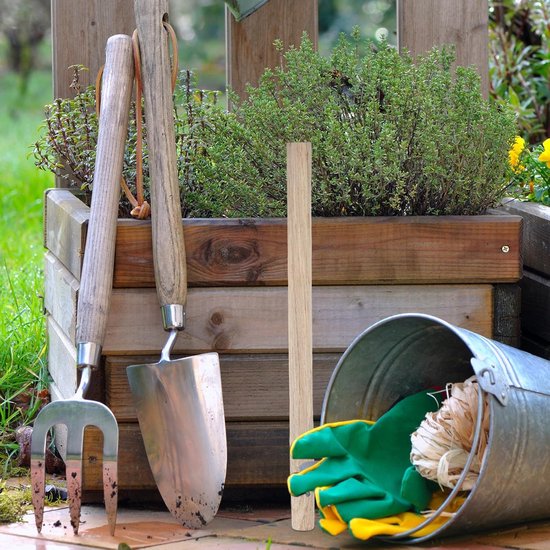 Vervangende Schoffelsteel - Houten Handvat Tuingereedschap - Tuinonderhoud - Ergonomisch Ontwerp - 49.5 cm - Lichtbruin — afbeelding 2