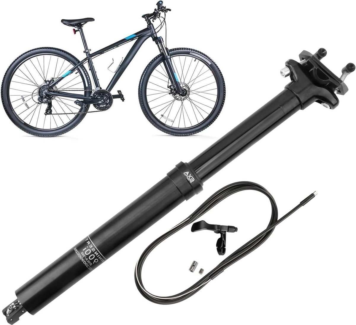 Fiets Zadelpen - Aluminium Uitrusting - Comfortabel Fietsen - Hoogte Verstelbaar - 309/316mm - Zwart