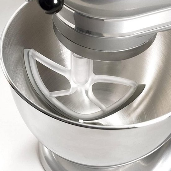 Mixer Accessoire - Platte Klopper - Beslag Maken - Flexibele Siliconen Rand - 18 cm - Grijs — afbeelding 2