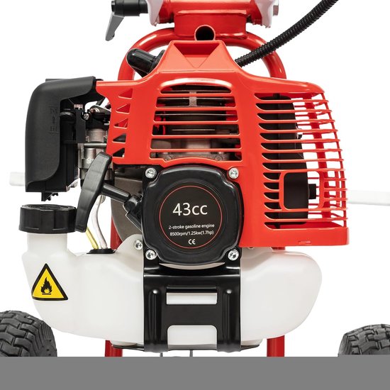 Veegmachine Benzine - Motorbezem Sneeuwruimer - Opritten Reinigen - Krachtige Tweetaktmotor - 43cc - Zwart — afbeelding 4