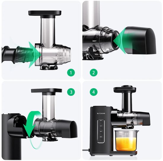 Zerova Juicer - Sap pers - Sapmachine - Slowjuicer - 450 ml sapbeker - 2 snelheden met stille 150 W moter en anti-druppel ontwerp van Zerova — afbeelding 2