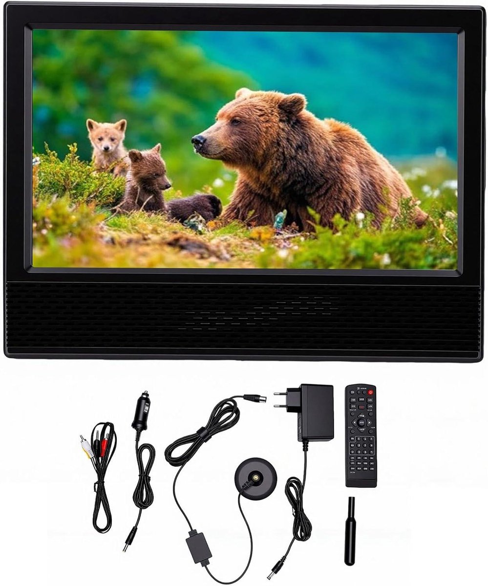 Draagbare Tv - Kleine Televisie - Kamperen Keuken - Ingebouwde Batterij - 14 Inch - Zwart