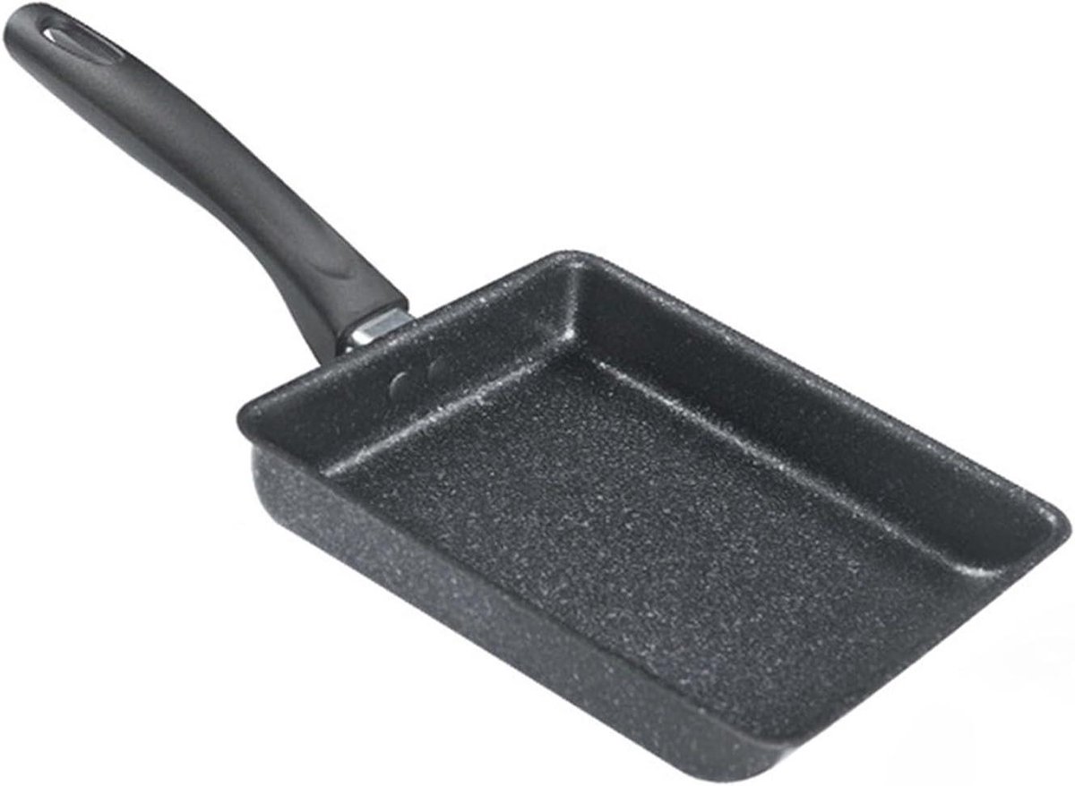 Tamagoyaki Pan - Omelet Pan Japanse - Ontbijt Maken - Antiaanbaklaag - 15 x 19 cm - Zwart