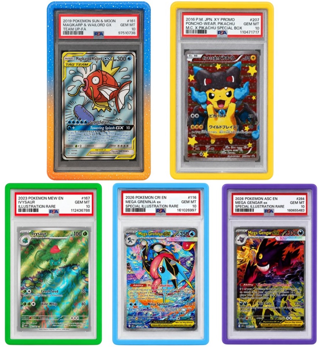 5 Stuks PSA Slab Guards - Slab Protector - TCG Beschermhoes Bumper - PSA Graded Kaarten - Gradient Bumpers - PSA Slab Guard - Slab Bumper - Geschikt voor Pokemon, One Piece, Lorcana, Yu-Gi-Oh!, Trading Cards