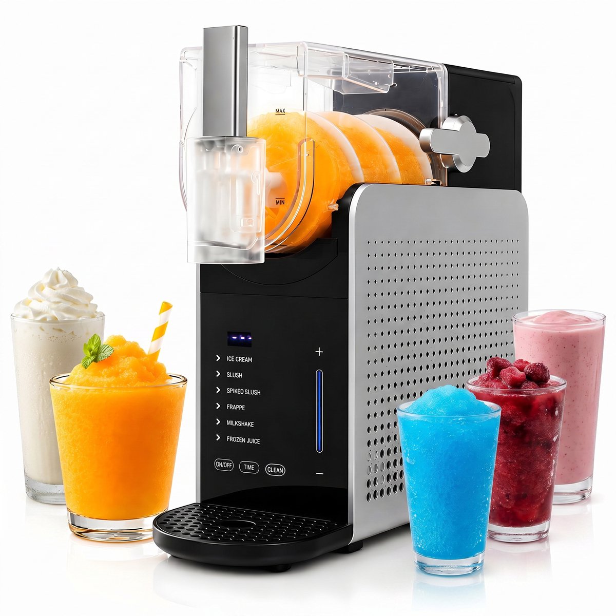 Kicinn Slush Puppy Maker - 6 verschillende programma's - Slush Machine - Keukenapparatuur - Zwart