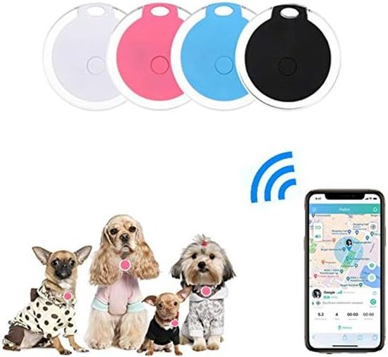 Set van 4 mini waterdichte en draagbare Bluetooth GPS-trackers voor bagage/kinderen/huisdieren/katten/honden