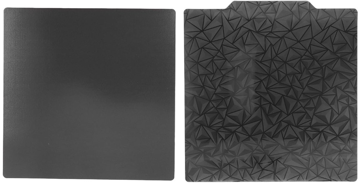 Dailygoods- Bouwplaat Dubbelzijdig 350x350mm - 3D-printerbed - PEI/PEO - Magnetisch - Verenstaal - Totale dikte 2,1mm