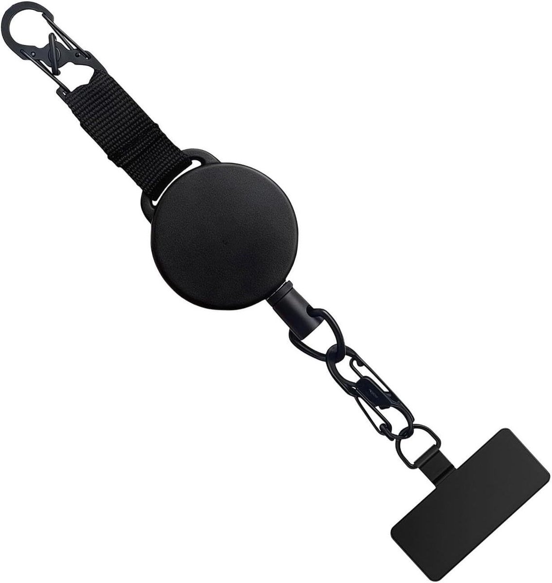 Intrekbare veiligheidsband voor smartphone, diefstalbeveiliging, met karabijnhaak en uittrekbaar koord, draagriem voor mobiele telefoon, voor outdoor, vissen, reizen, wandelen, klimmen, valbeveiliging