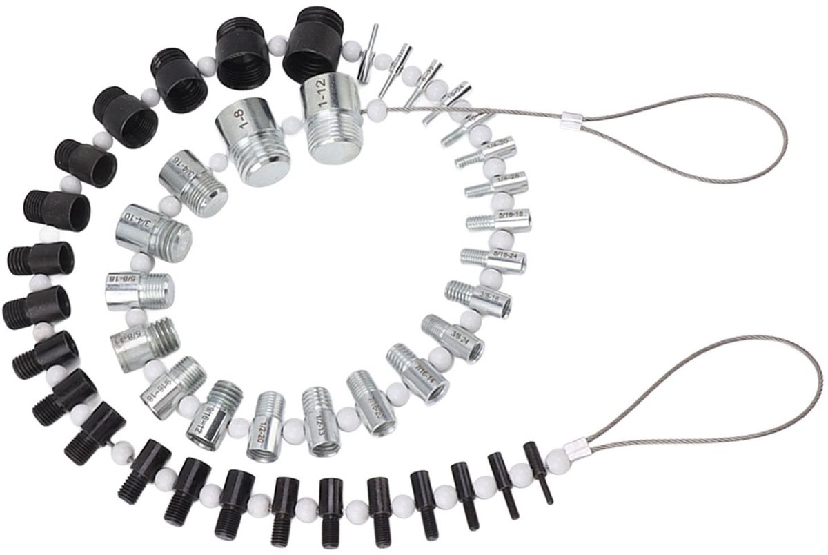 Dailygoods- Draadspoedmeter Nauwkeurige Moer- en Schroefdraadcontrole - 21 Metrische Maten - 23 Inch Maten - Dubbelzijdig - Gebruiksvriendelijk - Schroefdraadmeter