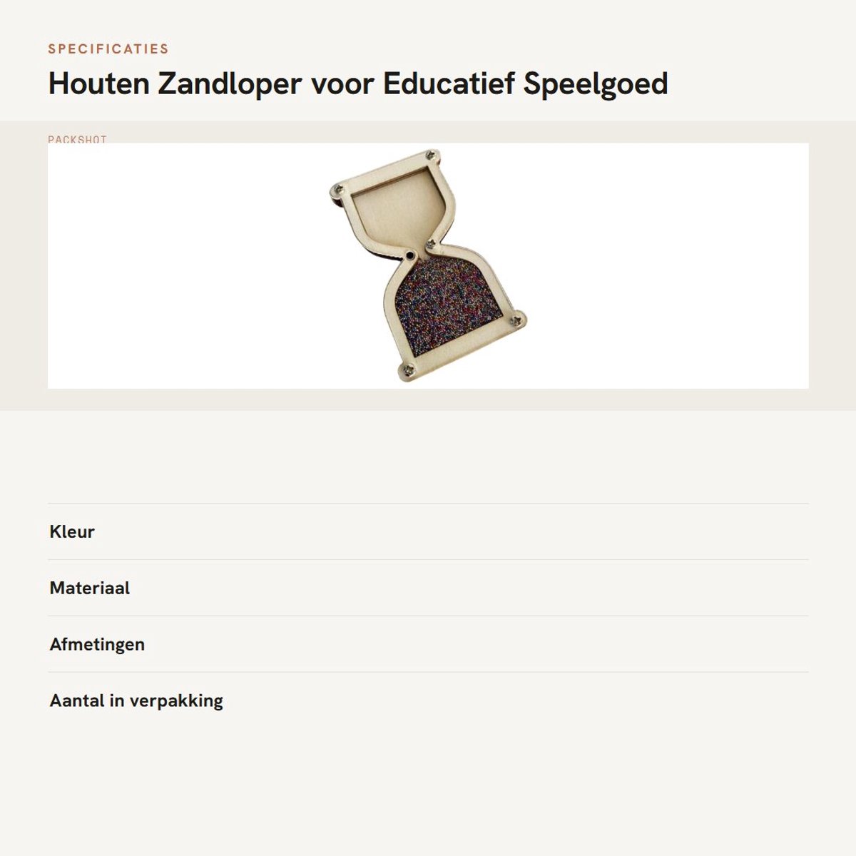 Dailygoods- Zandloper Hout - Educatief Speelgoed - Voor Kinderen 3 Jaar - Vaardigheidstraining - Hand-Oogcoördinatie - Interactief Speelgoed