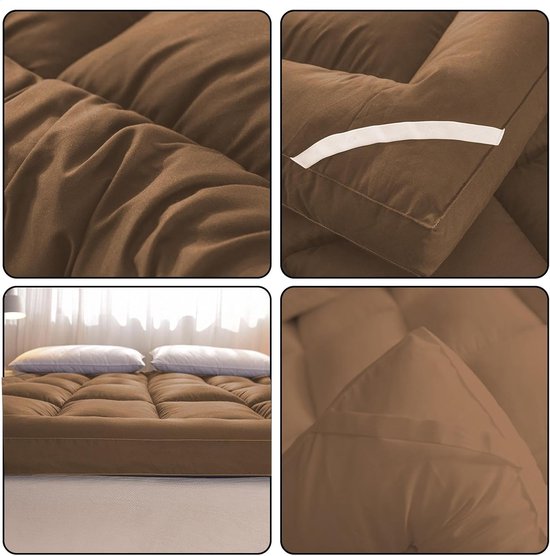 Matrasmat Tatami - Slaapmat Autostoel - Verhoogde Slaapervaring - Verdikt 8 cm Ontwerp - 120 cm - Bruin — afbeelding 5