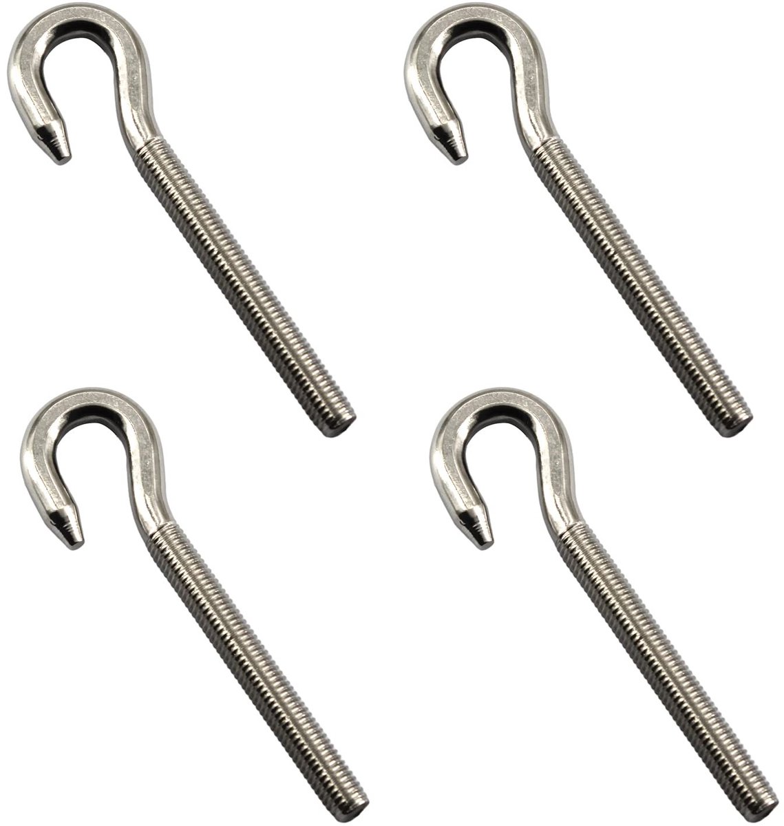 Dailygoods- Oogbout 12mm - 4 Stuks - Roestvrij Staal 304 - Duurzaam - Corrosiewerend - Geschikt voor Binnen/Buitengebruik - Haakbout