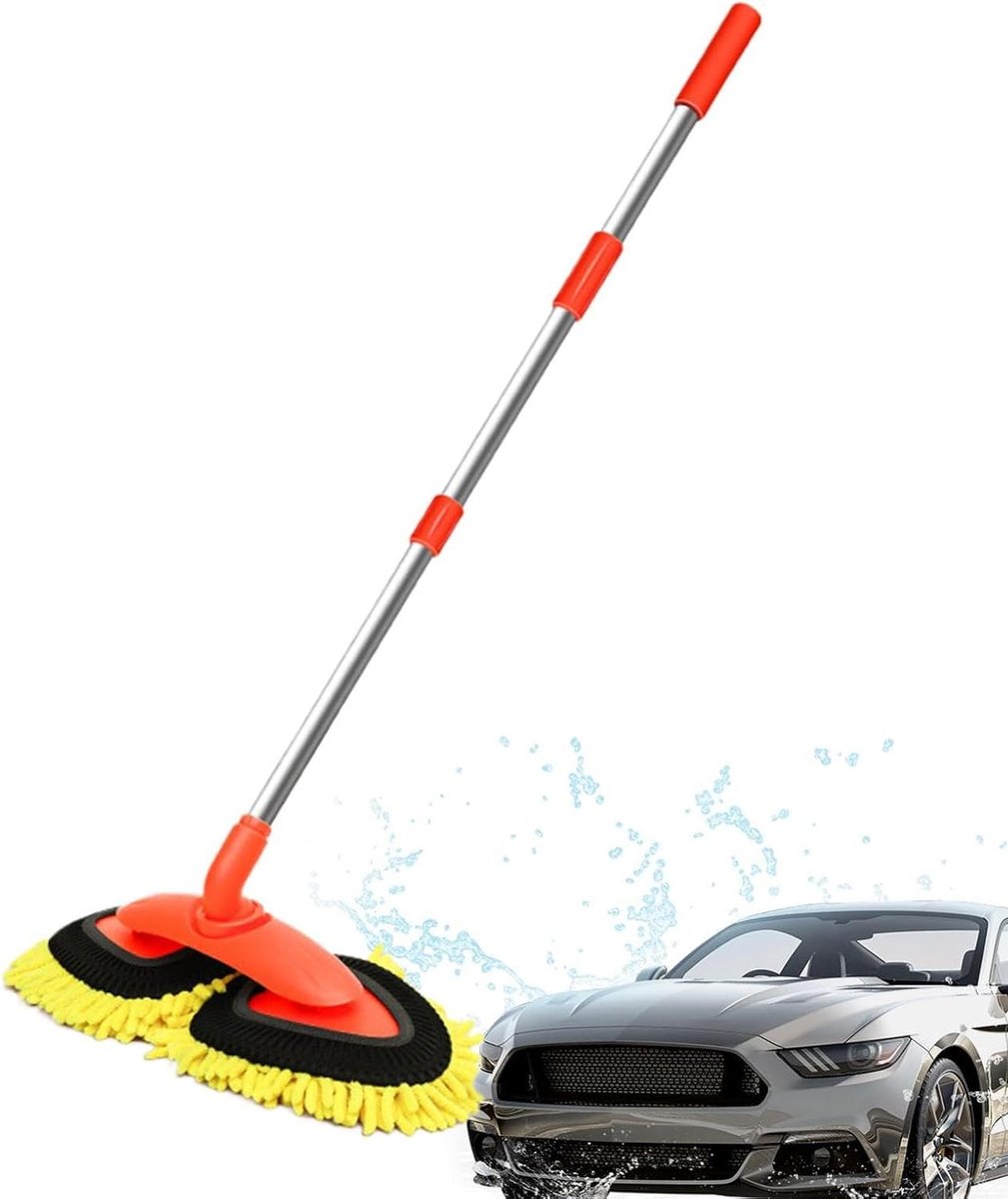Auto Wasborstel - Reinigingsgereedschap - Voertuigonderhoud - Verstelbare Lengte - 110 cm - Zwart