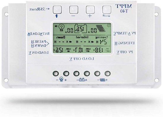Solar Laadregelaar - MPPT Controller - Energie Beheer - Automatische Spanning Detectie - 40A 12V/24V - Zwart