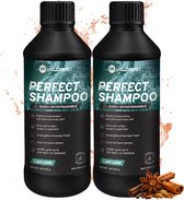 Twee flessen 'Perfect Shampoo' van Velorest met anijs en kardemom.