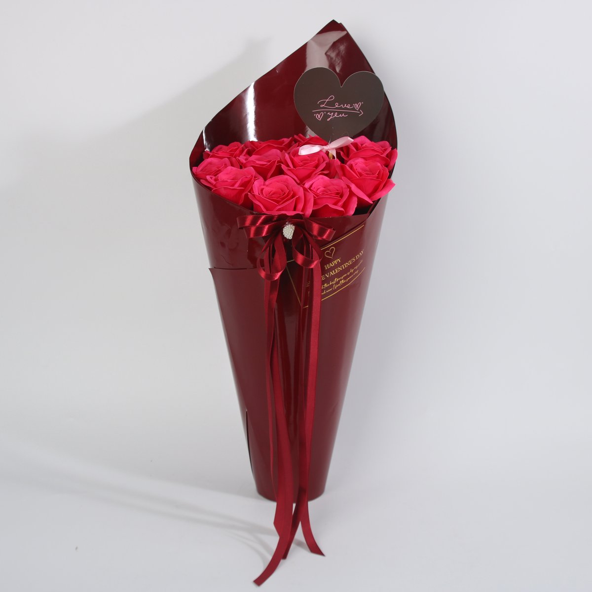 La Roselle Amsterdam Luxe Rode Kunstrozen Boeket – 10 Rode Kunstrozen in Elegante Geschenkverpakking – Romantisch Cadeau voor Haar