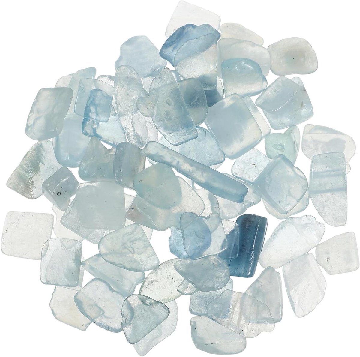 Aquarium Grind Zak - Steenchips Vazen - Decoratieve Vulling - Onregelmatige Vormen - 9-12 mm - Blauw