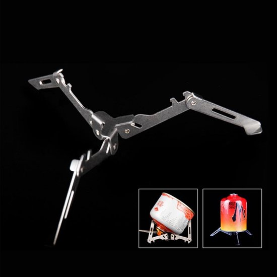 Camping Kookstandaard - Jerrycanhouder Statief - Outdoor Koken - Driehoekige Stabiliteit - Opvouwbaar 7.2x3.2cm - Zilver van Camping — afbeelding 3