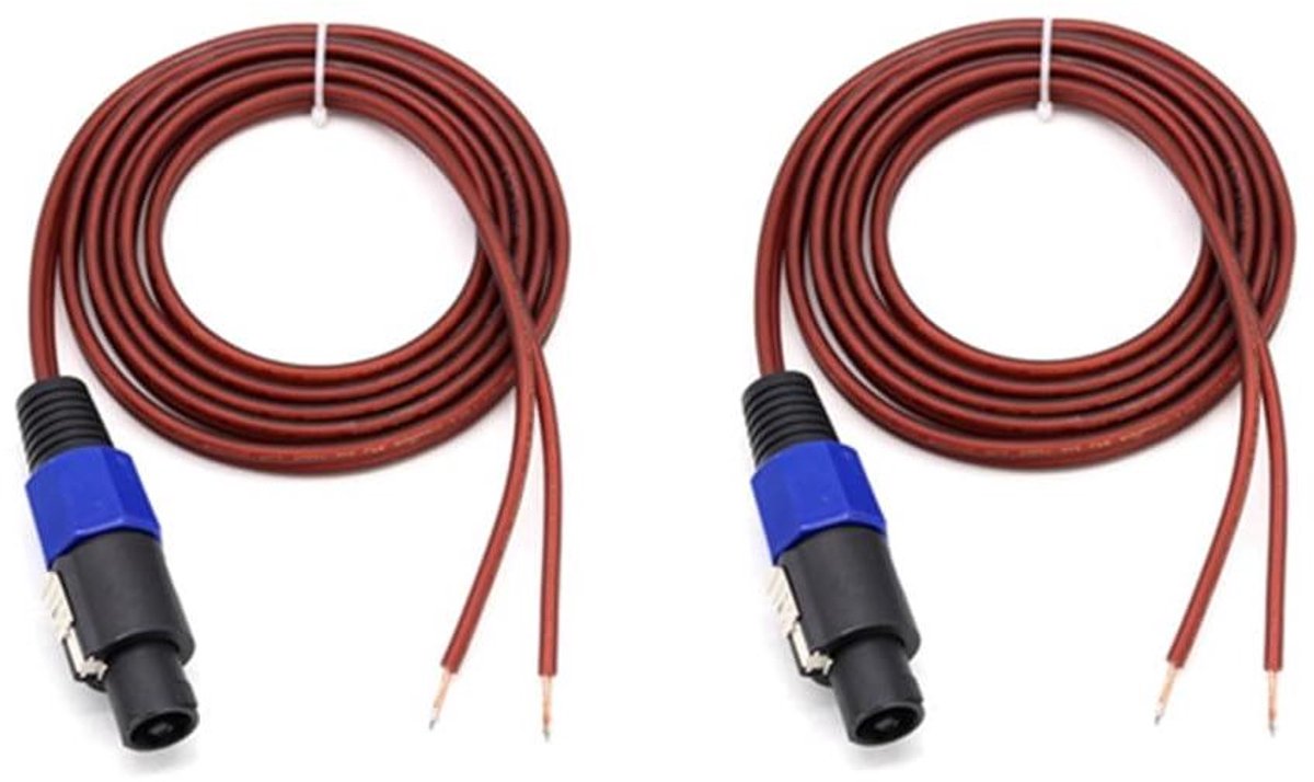 Speakon Kabel - Luidsprekerkabel - Geluid Verbinding - Zuiver Koper - 2 Stuks - Zwart